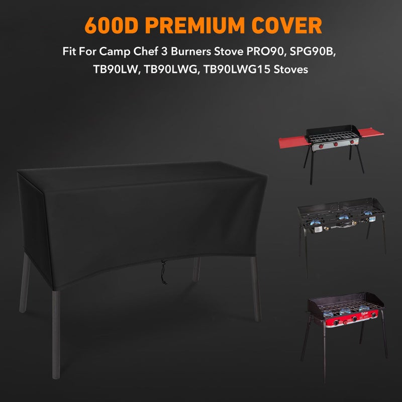 ZBXFCSH Heavy-Duty Patio Cover Fits Camp Chef 3 Burners Stove PRO90, SPG90B, TB90LW, TB90LWG, TB90LWG15 - Image 2